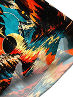 Oceanlyte Men's Hawaiian Howling Wolf Print Short Sleeve Shirt with Chest Pocket