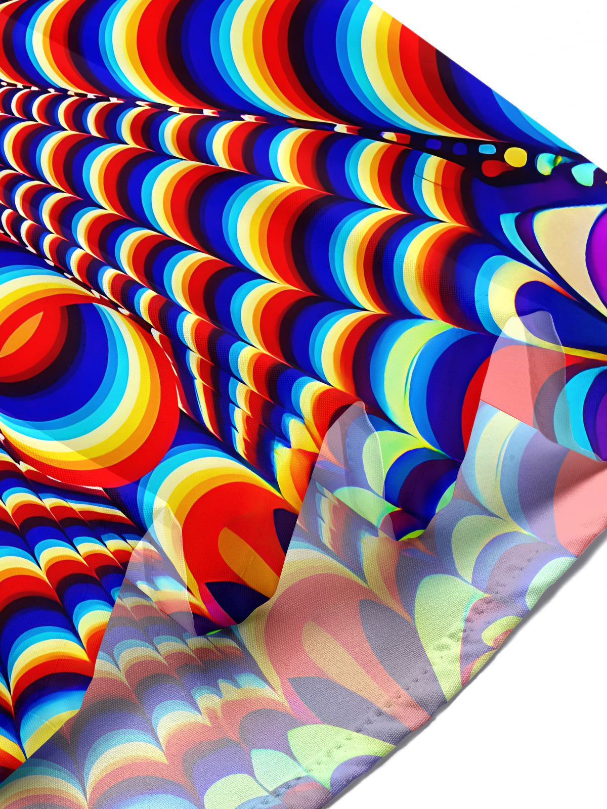 Oceanlyte Men's Geometric Psychedelic Rainbow Arc Print Short Sleeve Shirt with Chest Pocket