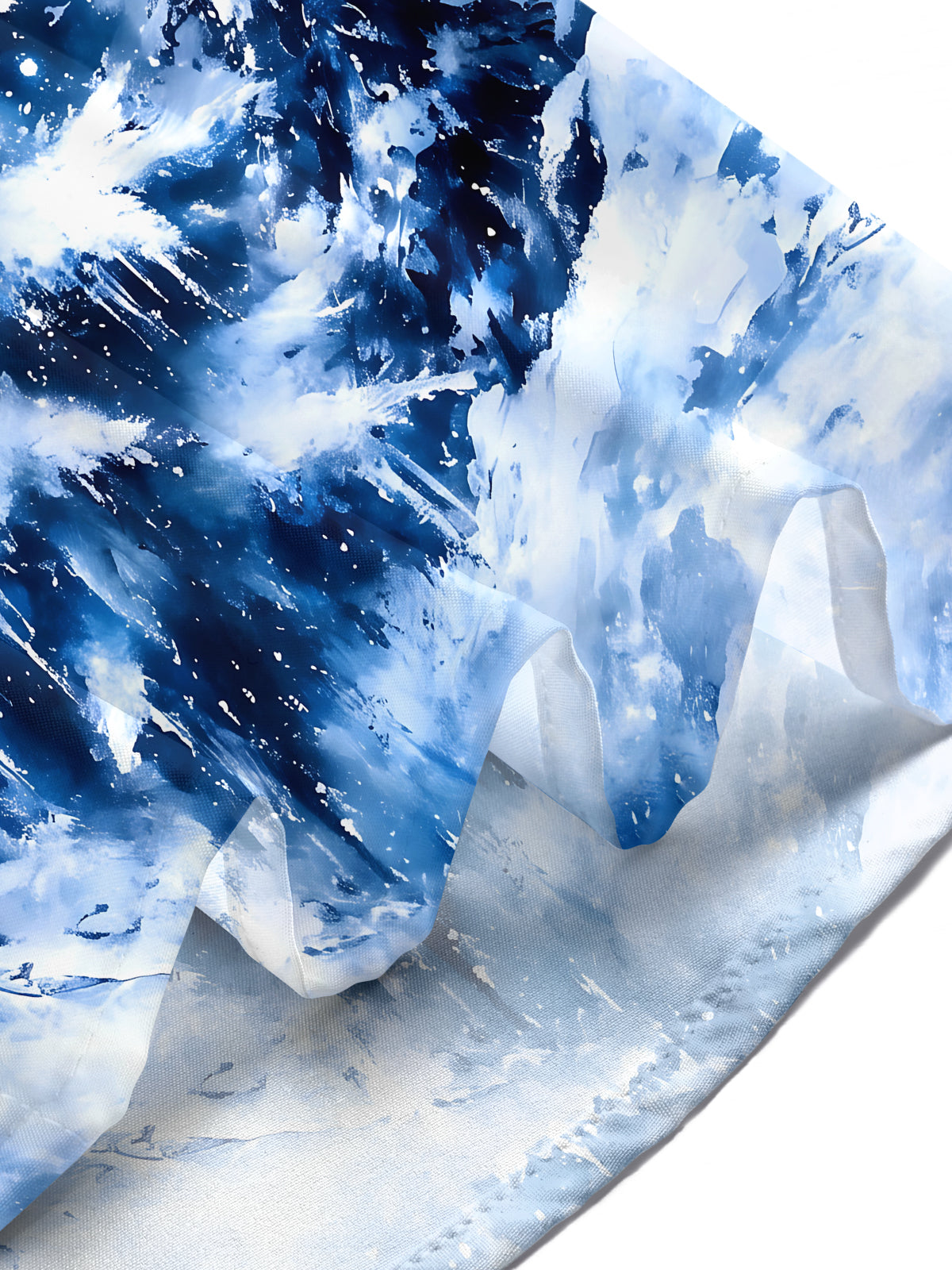 Oceanlyte Men's Hawaiian Snow-covered Christmas Tree Print Short Sleeve Shirt with Chest Pocket