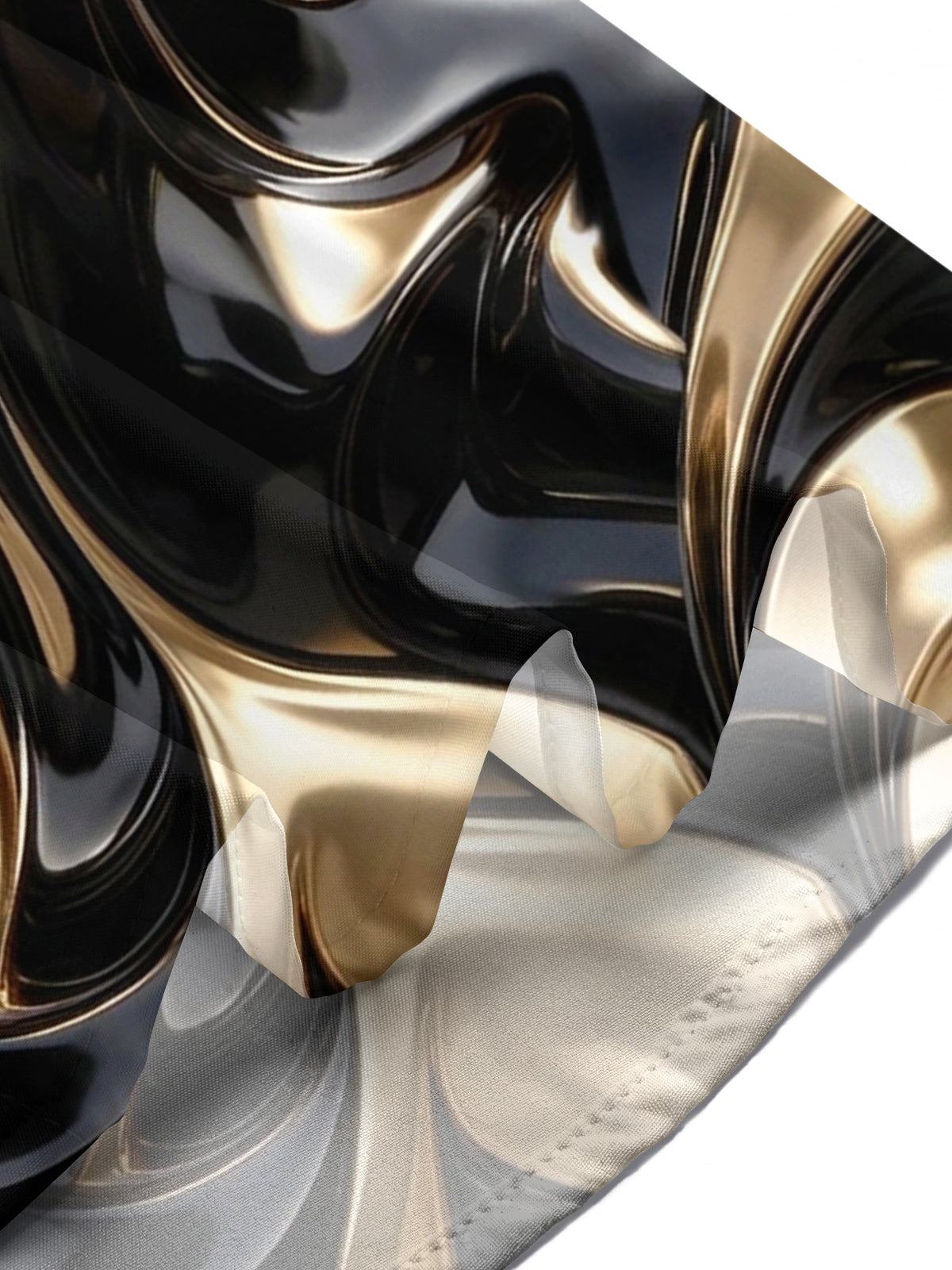 Oceanlyte Men's 3D Abstract 3D Swirling Metallic Waves Print Short Sleeve Shirt with Chest Pocket