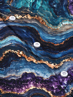 Oceanlyte Men's Abstract Marble And Agate Waves Print Long Sleeve Shirt with Chest Pocket
