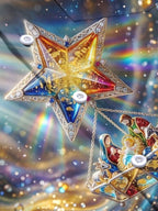 Oceanlyte Men's Nativity Scene With Star Of Bethlehem Print Long Sleeve Shirt with Chest Pocket