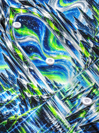 Oceanlyte Men's Long Sleeve Shirt - Crystal Archway And Aurora Borealis Landscape Print with Chest Pocket
