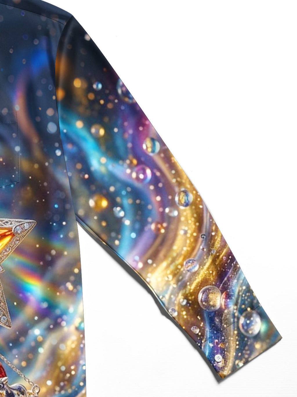 Oceanlyte Men's Nativity Scene With Star Of Bethlehem Print Long Sleeve Shirt with Chest Pocket