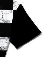 Oceanlyte Men's Patterned Black And White Checkerboard Print Short Sleeve Shirt with Chest Pocket