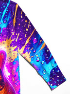 Oceanlyte Men's Long Sleeve Shirt - Acoustic Guitar With Neon Splash And Water Droplets Print with Chest Pocket