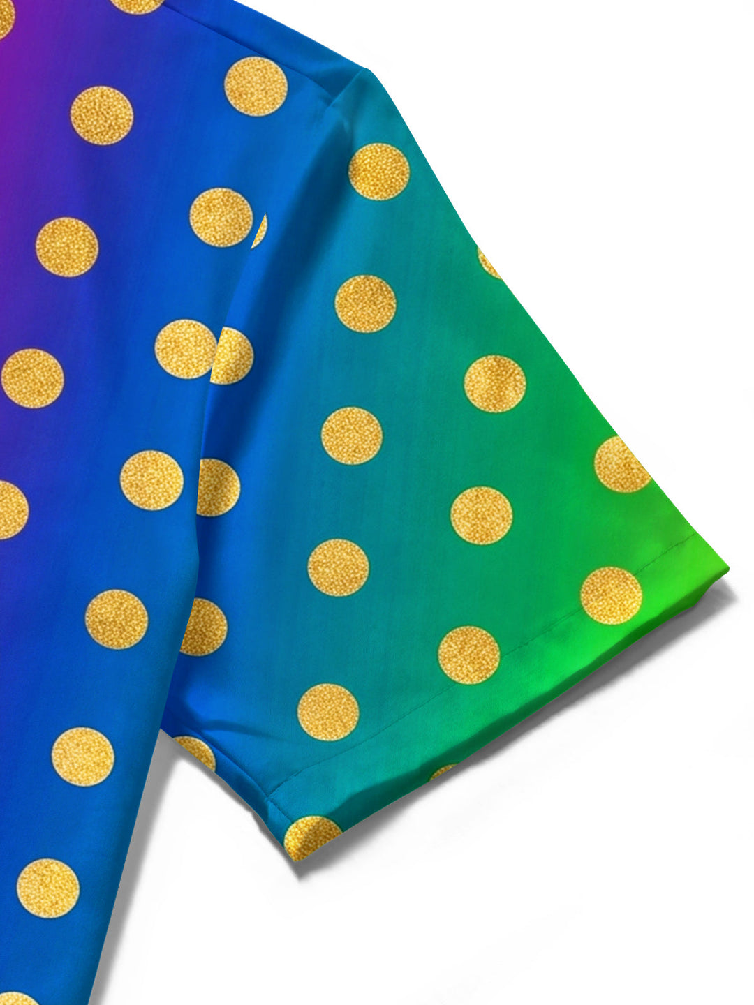 Oceanlyte Men's Geometric Gradient Gold Polka Dot Print Short Sleeve Button Down Shirt with Chest Pocket