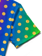 Oceanlyte Men's Geometric Gradient Gold Polka Dot Print Short Sleeve Button Down Shirt with Chest Pocket