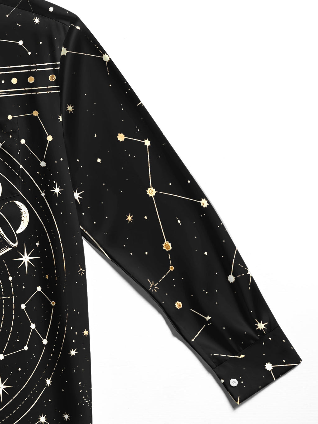 Oceanlyte Men's Astronomical Telescope And Moon Phases Print Long Sleeve Shirt with Chest Pocket