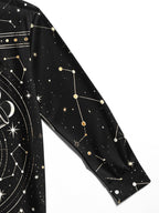 Oceanlyte Men's Astronomical Telescope And Moon Phases Print Long Sleeve Shirt with Chest Pocket