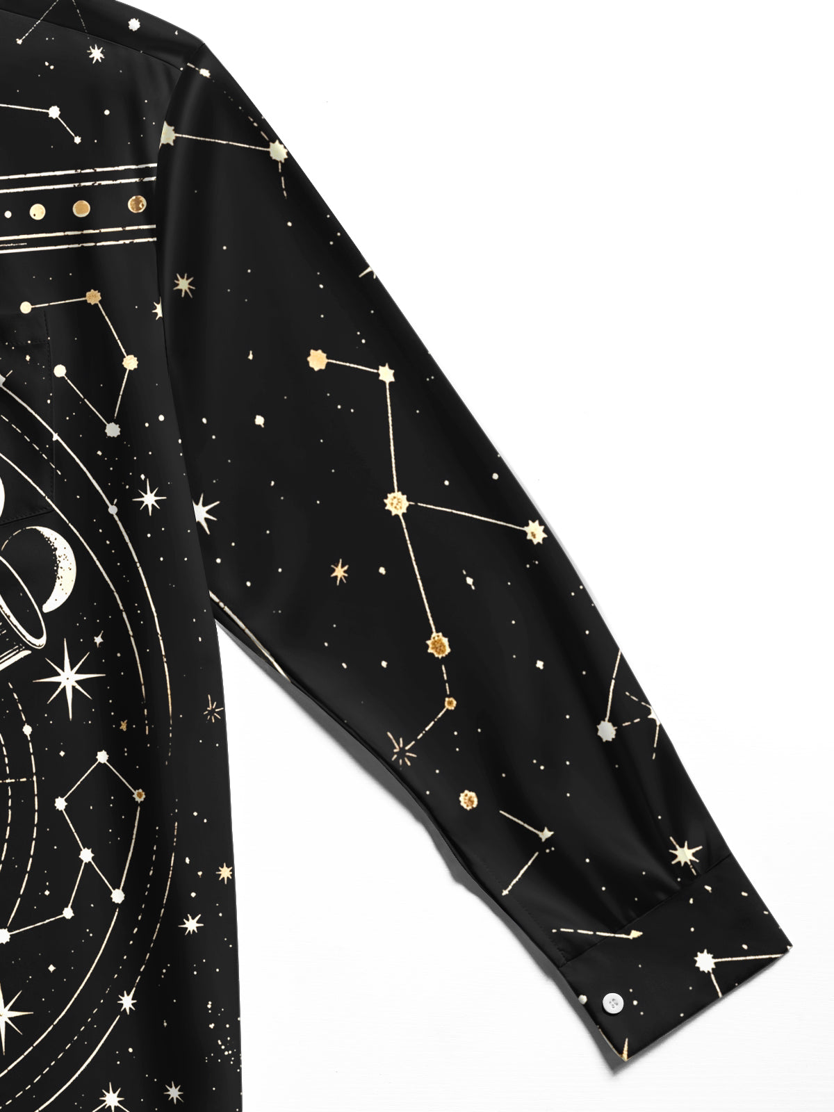 Oceanlyte Men's Astronomical Telescope And Moon Phases Print Long Sleeve Shirt with Chest Pocket