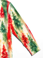 Oceanlyte Men's Long Sleeve Shirt - Watercolor Christmas Trees And Snowflakes Print with Chest Pocket