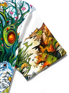 Oceanlyte Men's Hawaiian Fantasy Landscape Print Short Sleeve Shirt with Chest Pocket