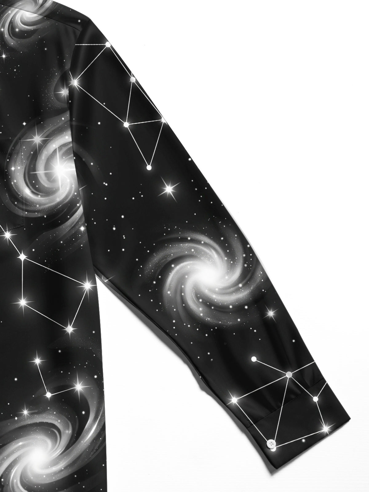 Oceanlyte Men's Printed Constellation Nebula And Crystal Print Long Sleeve Shirt with Chest Pocket