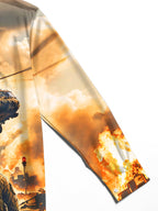 Oceanlyte Men's Long Sleeve Shirt - The "Ground Pounder" Military Soldiers And Helicopter Print with Chest Pocket
