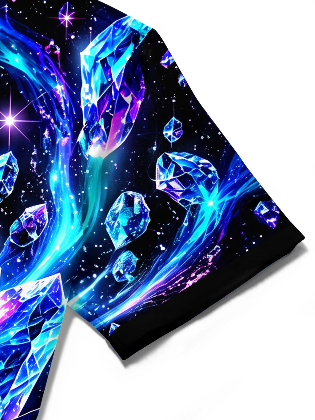 Oceanlyte Men's Hawaiian Crystal Gems And Galaxy Nebula Print Short Sleeve Shirt with Chest Pocket