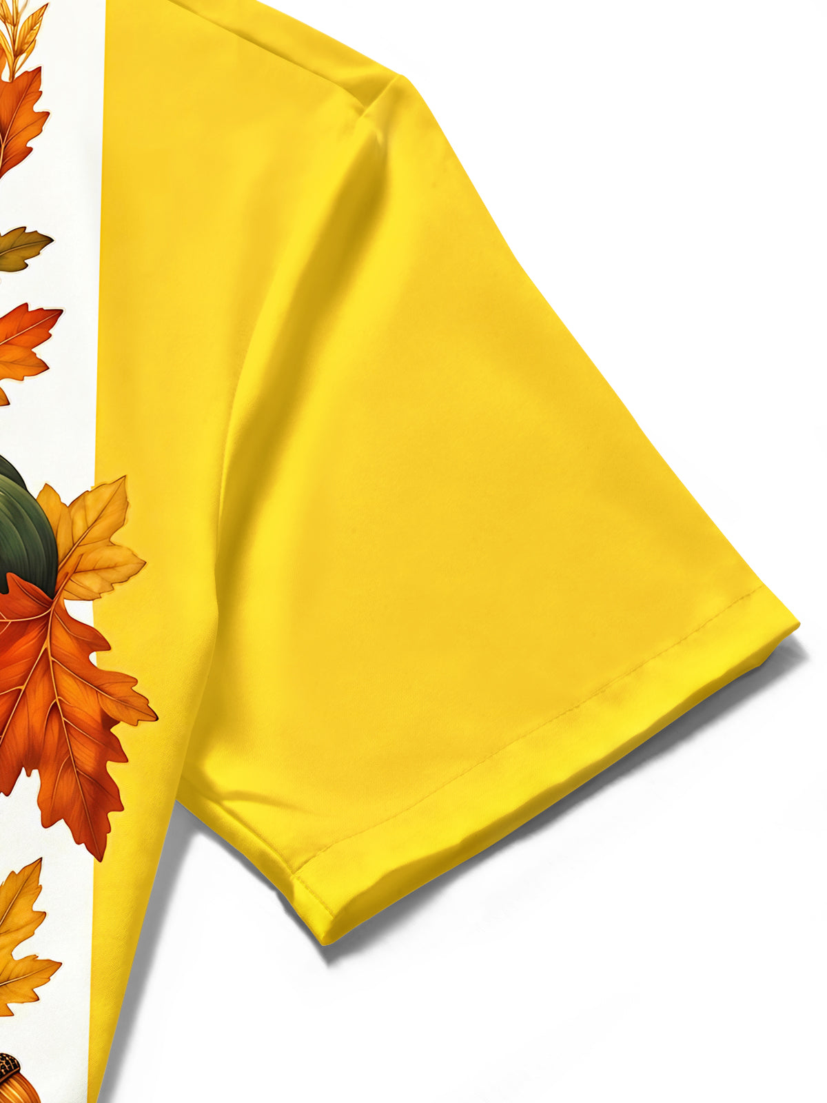 Oceanlyte Men's Thanksgiving Harvest Pumpkins And Corn Print Short Sleeve Shirt with Chest Pocket