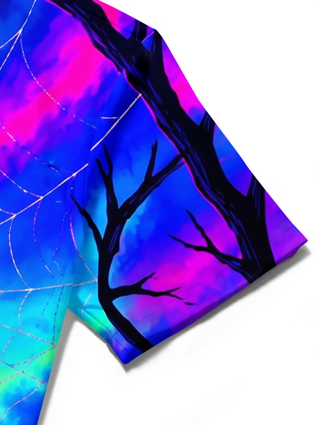 Oceanlyte Men's Hawaiian Spider And Spider Web Print Short Sleeve Shirt with Chest Pocket