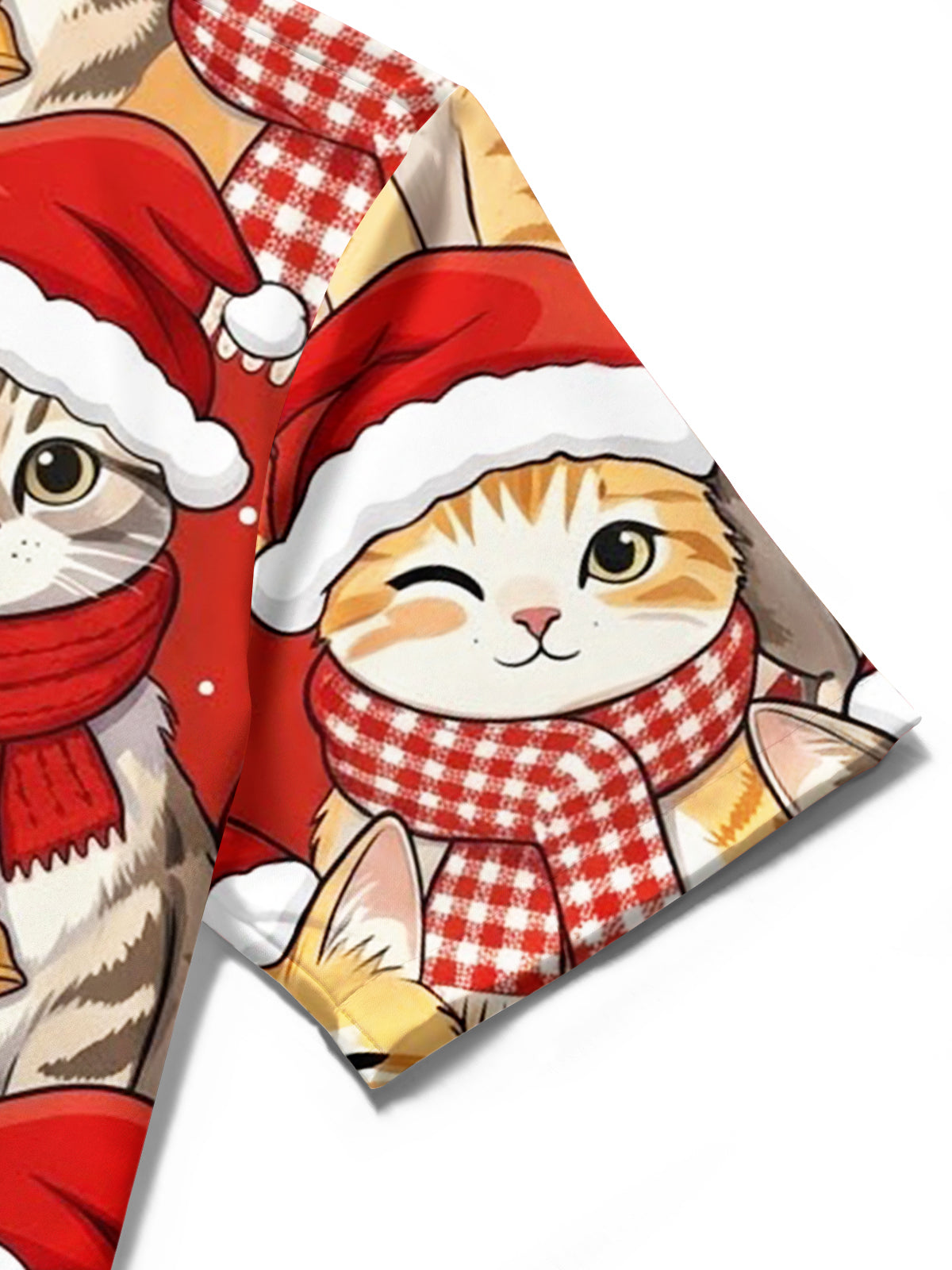 Oceanlyte Christmas Cat Cartoon Men's Pocket Short Sleeve Shirts
