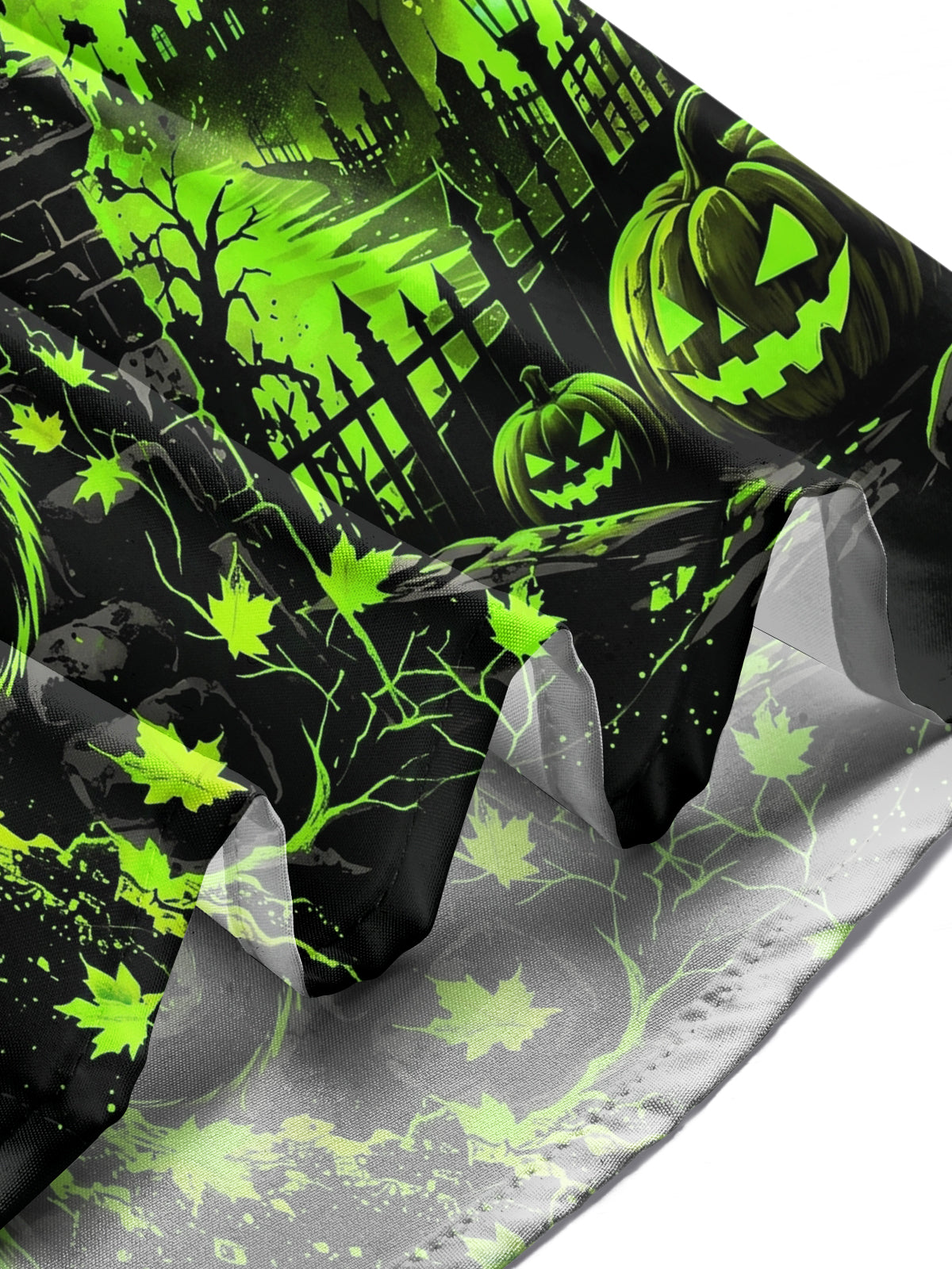 Oceanlyte Men's Graphic Halloween Black Cat And Pumpkins Print Long Sleeve Shirt with Chest Pocket
