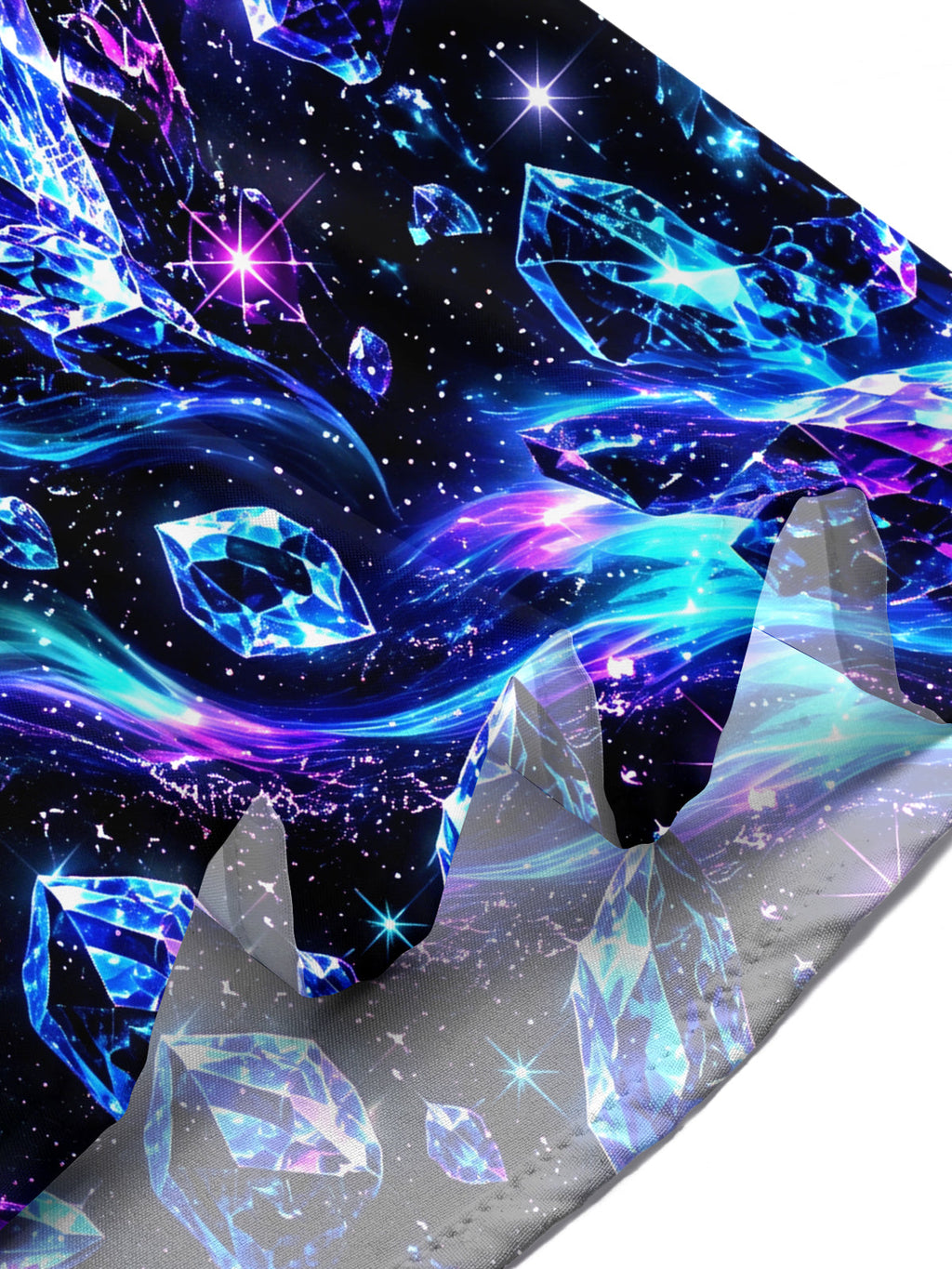 Oceanlyte Men's Hawaiian Crystal Gems And Galaxy Nebula Print Short Sleeve Shirt with Chest Pocket