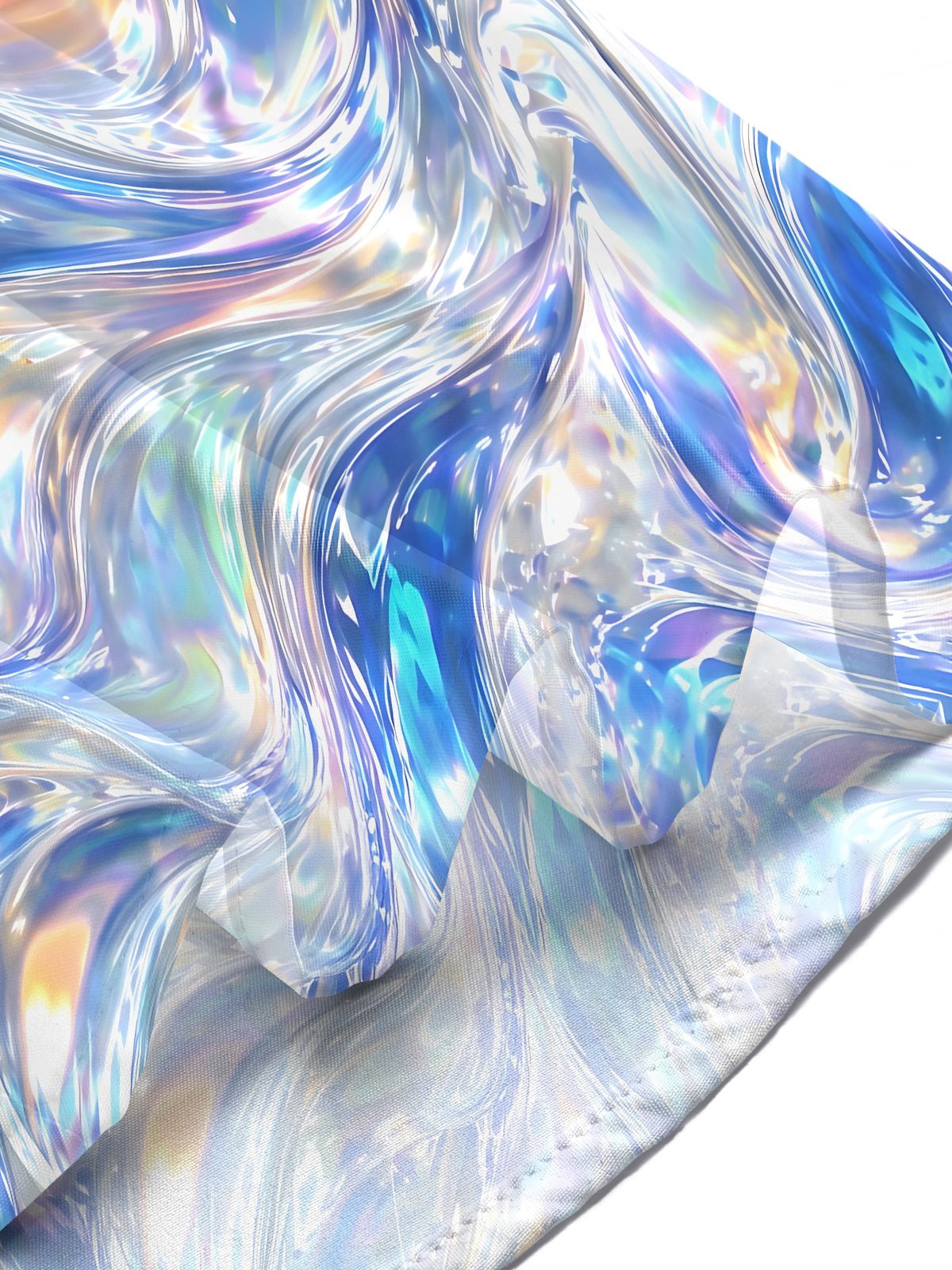 Oceanlyte Men's Printed Abstract Iridescent Swirls Print Short Sleeve Shirt with Chest Pocket