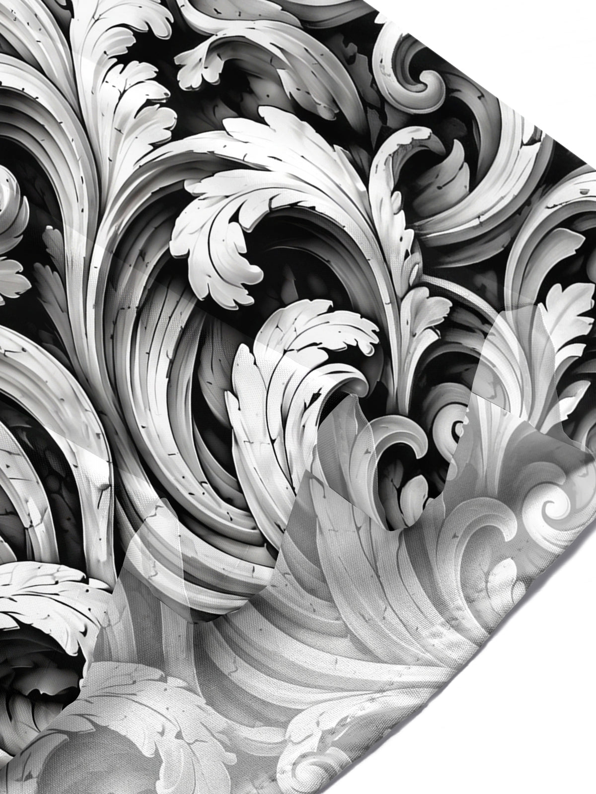 Oceanlyte Men's 3D Baroque Scrollwork And Human Eyes Print Short Sleeve Shirt with Chest Pocket