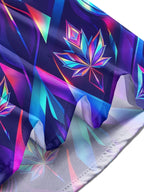 Oceanlyte Men's Neon Iridescent Geometric Maple Leaf Print Long Sleeve Shirt with Chest Pocket