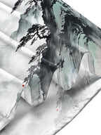 Oceanlyte Men's Long Sleeve Shirt - Chinese Landscape Mountains And Pine Trees Print with Chest Pocket