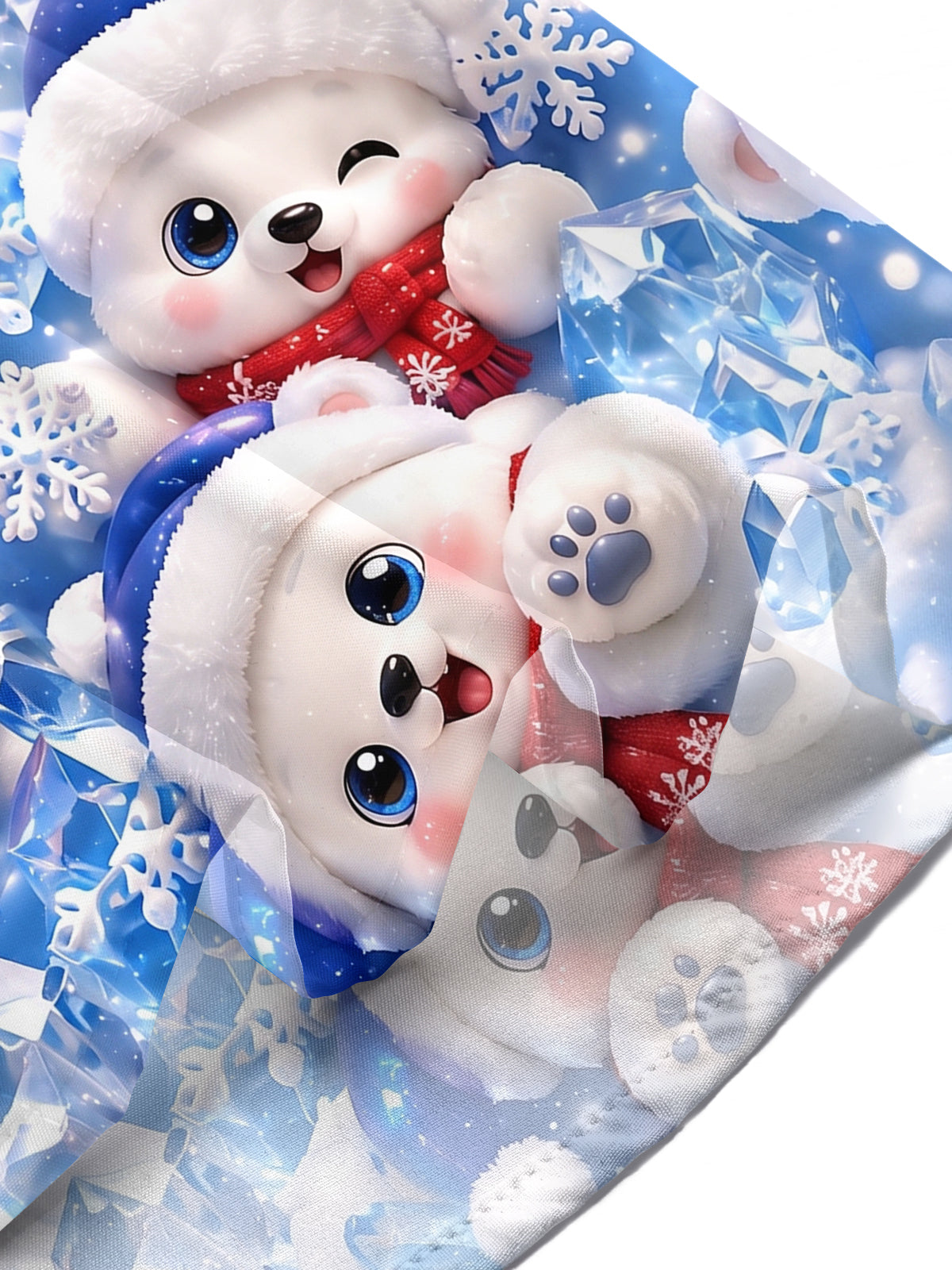 Oceanlyte Men's Graphic Christmas Polar Bear Print Short Sleeve Shirt with Chest Pocket