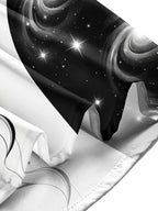 Oceanlyte Men's Printed Constellation Nebula And Crystal Print Long Sleeve Shirt with Chest Pocket