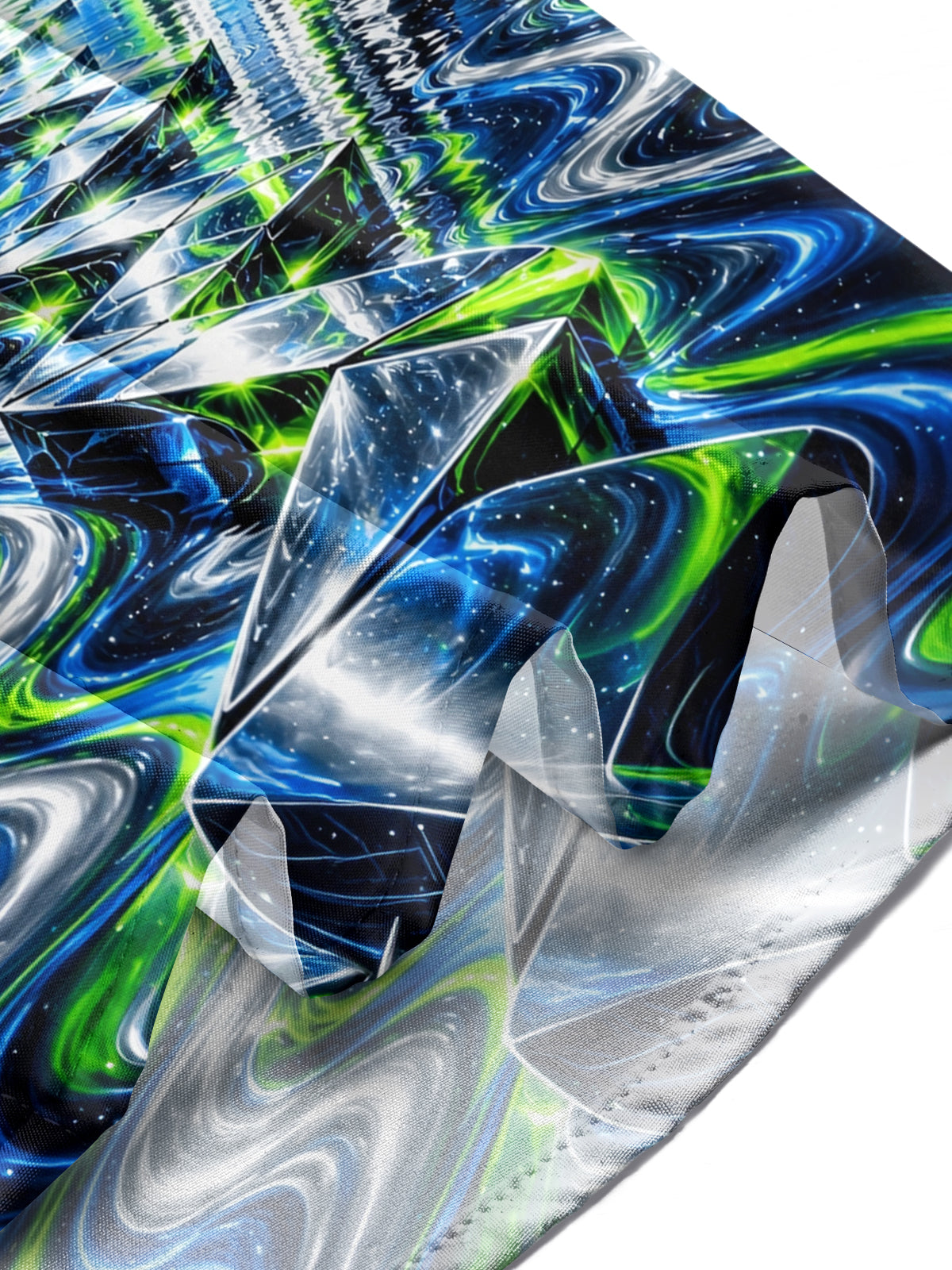 Oceanlyte Men's Long Sleeve Shirt - Crystal Archway And Aurora Borealis Landscape Print with Chest Pocket