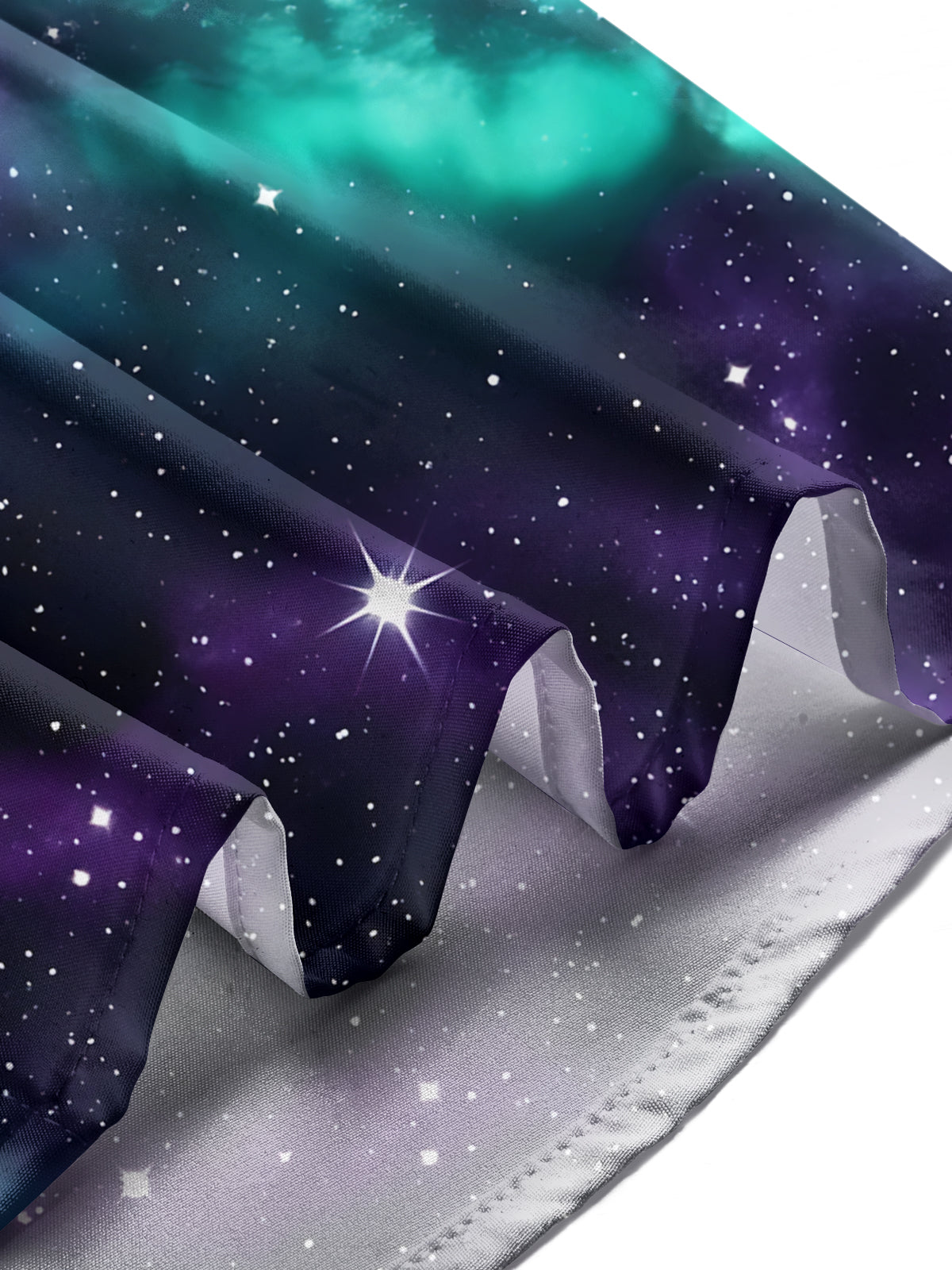 Oceanlyte Men's Aurora Borealis And Starry Night Sky Print Long Sleeve Shirt with Chest Pocket