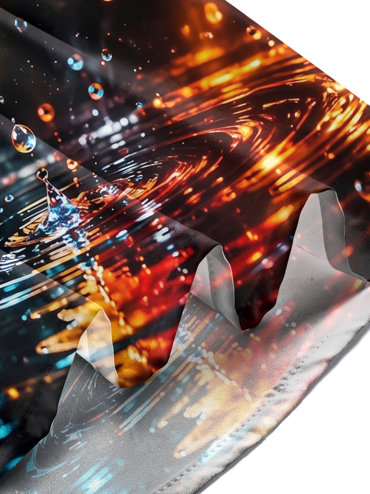 Oceanlyte Men's Printed Maple Leaf And Water Droplets Print Long Sleeve Shirt with Chest Pocket