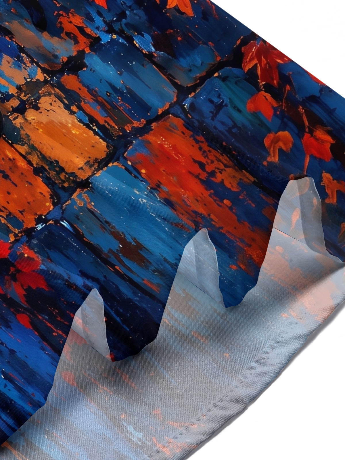 Oceanlyte Men's Short Sleeve Shirt - Cats On Wall With Moon And Autumn Leaves Print with Chest Pocket