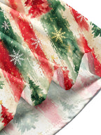 Oceanlyte Men's Long Sleeve Shirt - Watercolor Christmas Trees And Snowflakes Print with Chest Pocket
