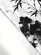 Oceanlyte Men's Printed Bamboo And Mountain Ink Wash Print Long Sleeve Shirt with Chest Pocket