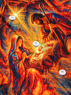 Oceanlyte Men's Long Sleeve Shirt - Nativity Scene With Holy Family And Star Of Bethlehem Print with Chest Pocket