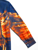 Oceanlyte Men's Long Sleeve Shirt - The "Fields of Remembrance" Graphic Veteran Silhouette And Monument Print with Chest Pocket