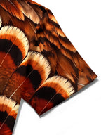Oceanlyte Men's Thanksgiving Day Turkey Feathers Print Short Sleeve Shirt with Chest Pocket