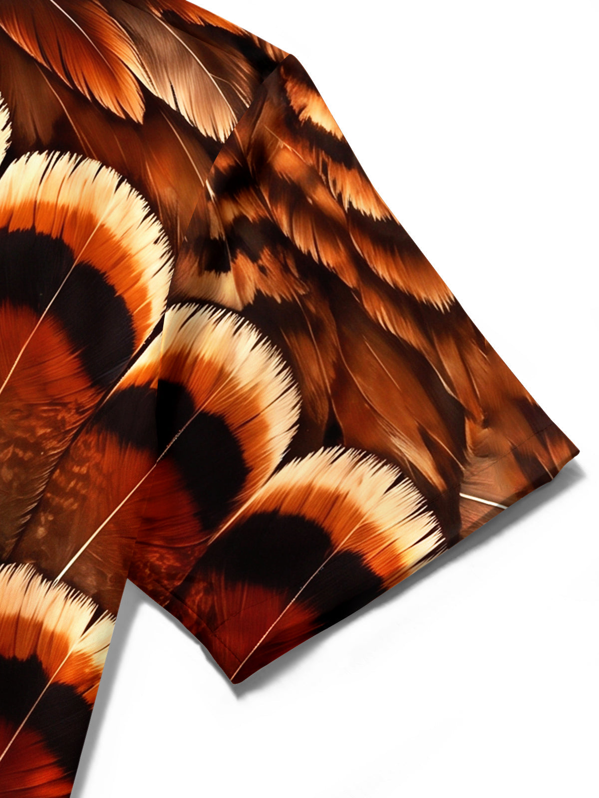 Oceanlyte Men's Thanksgiving Day Turkey Feathers Print Short Sleeve Shirt with Chest Pocket