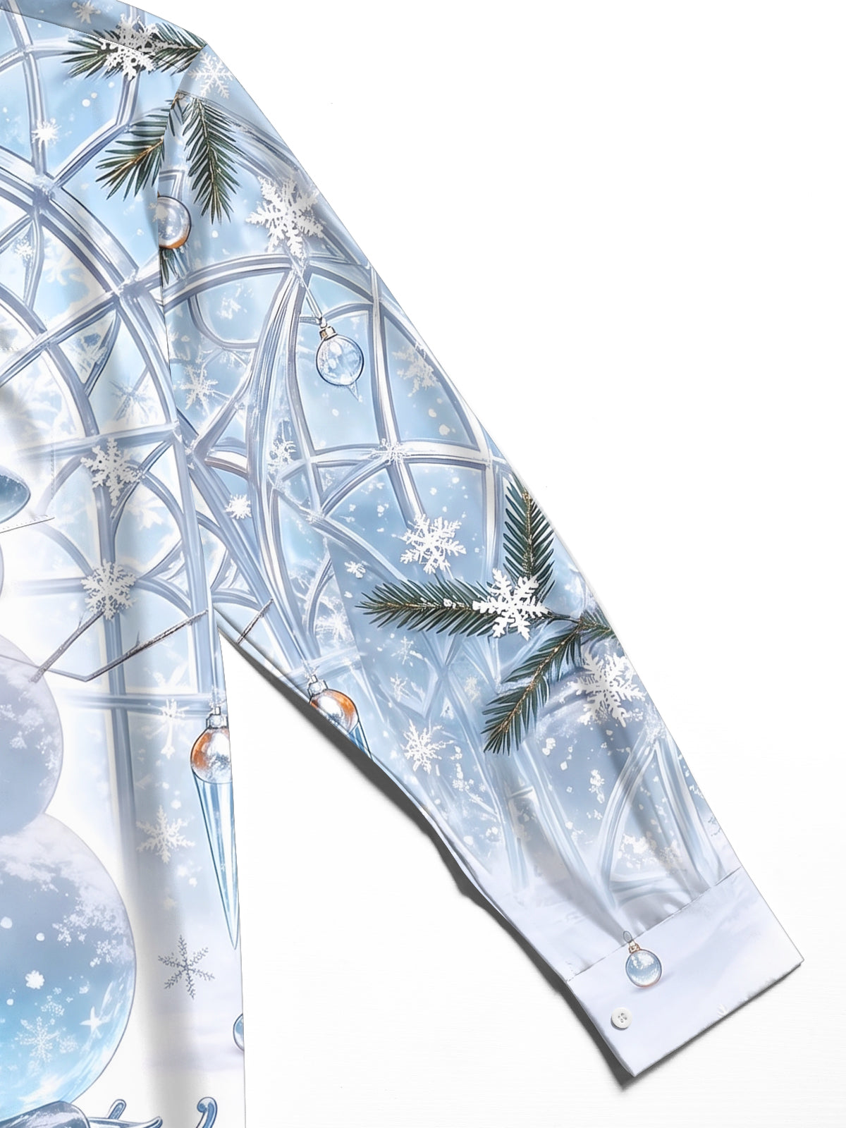 Oceanlyte Men's Graphic Christmas Snowman Print Penguin Print Long Sleeve Shirt with Chest Pocket
