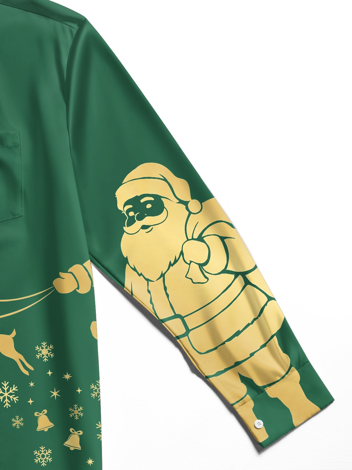 Oceanlyte Men's Graphic Christmas Print Holiday Print Long Sleeve Shirt with Chest Pocket