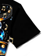 Oceanlyte Men's Graphic Jazz Saxophone Player Print Short Sleeve Shirt with Chest Pocket