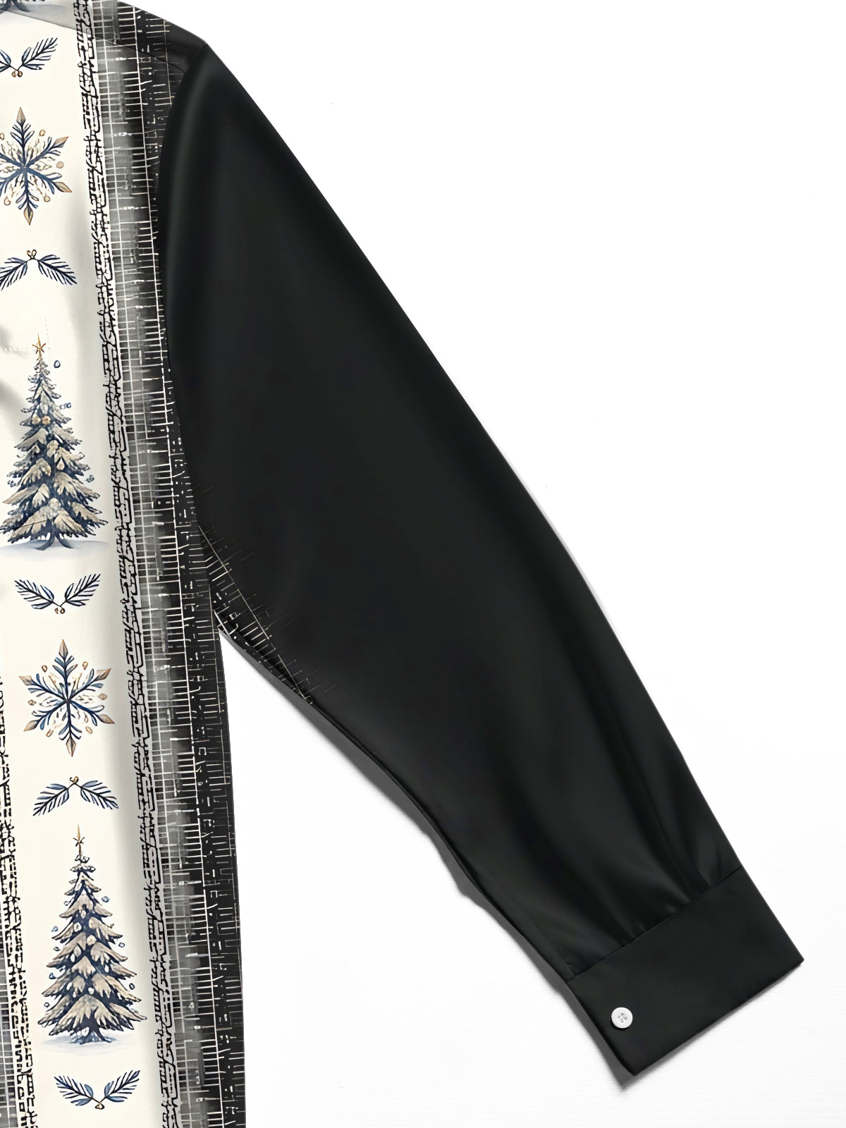 Oceanlyte Men's Printed Christmas Trees And Snowflakes Print Long Sleeve Shirt with Chest Pocket