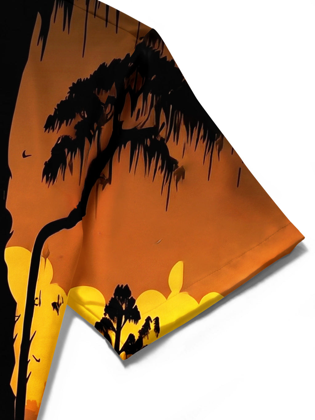 Oceanlyte Men's Hawaiian Sunset Swamp Landscape Print Short Sleeve Shirt with Chest Pocket