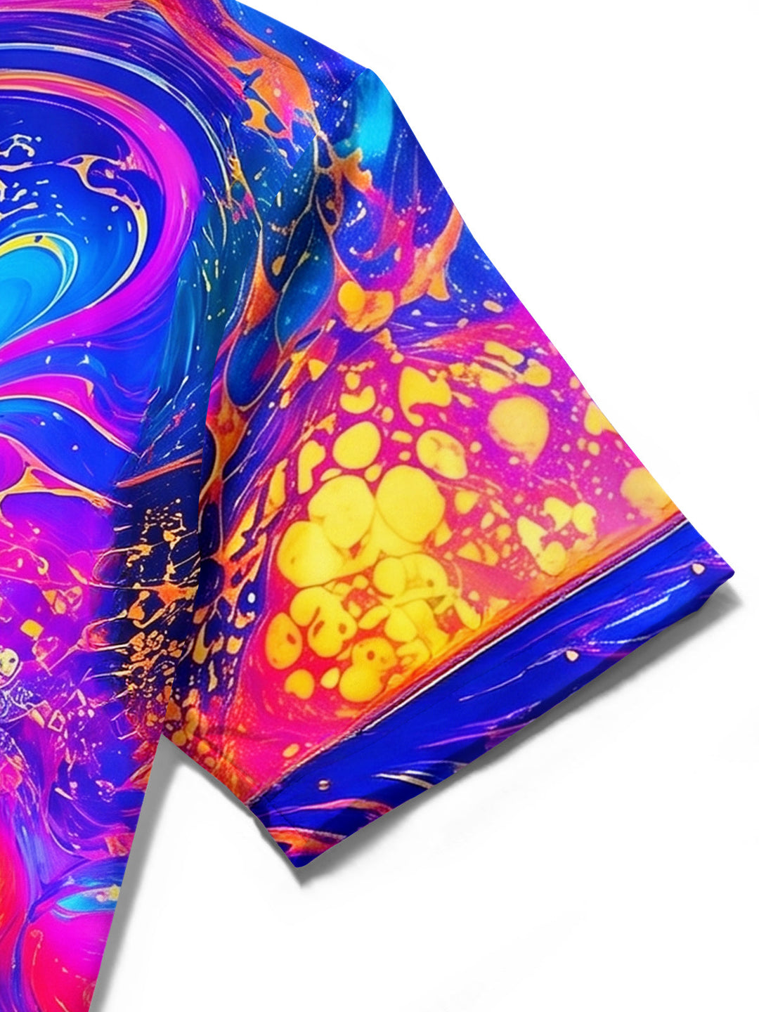 Oceanlyte Men's Hawaiian Swirling Liquid Oil Pattern Short Sleeve Shirt with Chest Pocket