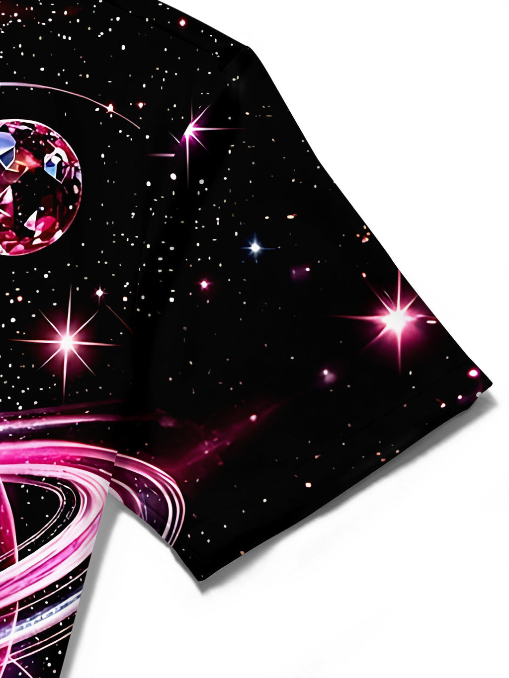 Oceanlyte Men's Space Galaxy With Planets And Stars Print Short Sleeve Shirt with Chest Pocket