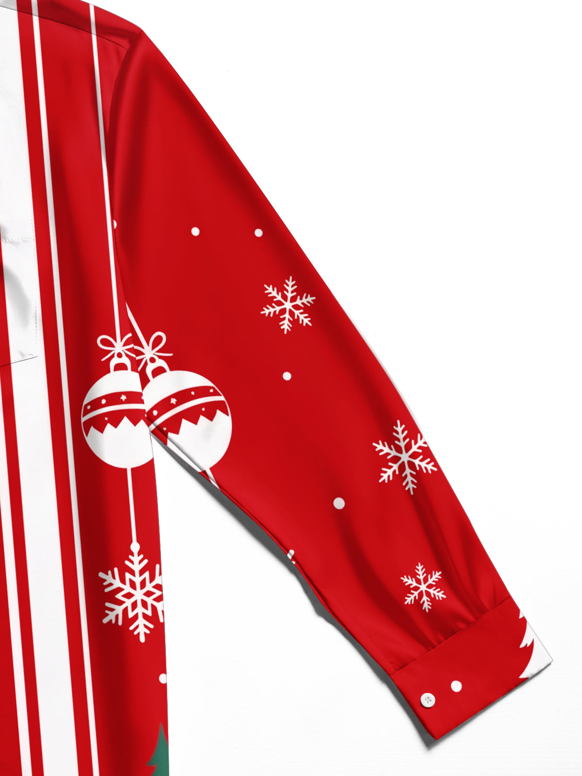 Oceanlyte Men's Printed Deer And Christmas Ornaments Print Long Sleeve Shirt with Chest Pocket
