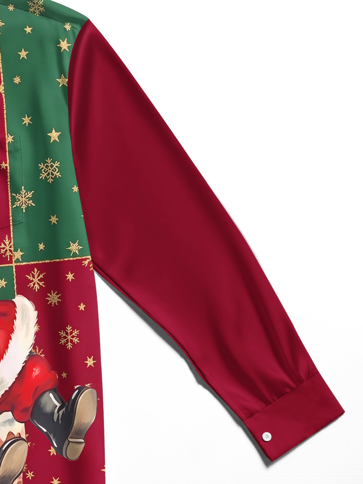 Oceanlyte Men's Printed Santa Claus On Chimney Print Long Sleeve Shirt with Chest Pocket